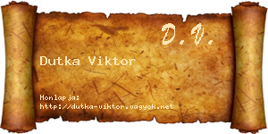 Dutka Viktor névjegykártya